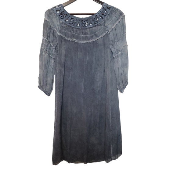 Bellambra Dresses & Skirts - NWT 100% silk Bellambra blue cold oversized flowy dress size XS